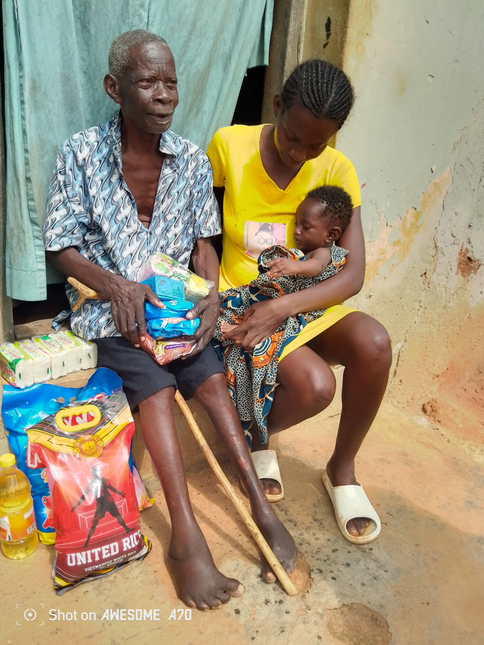 items donated to an old man