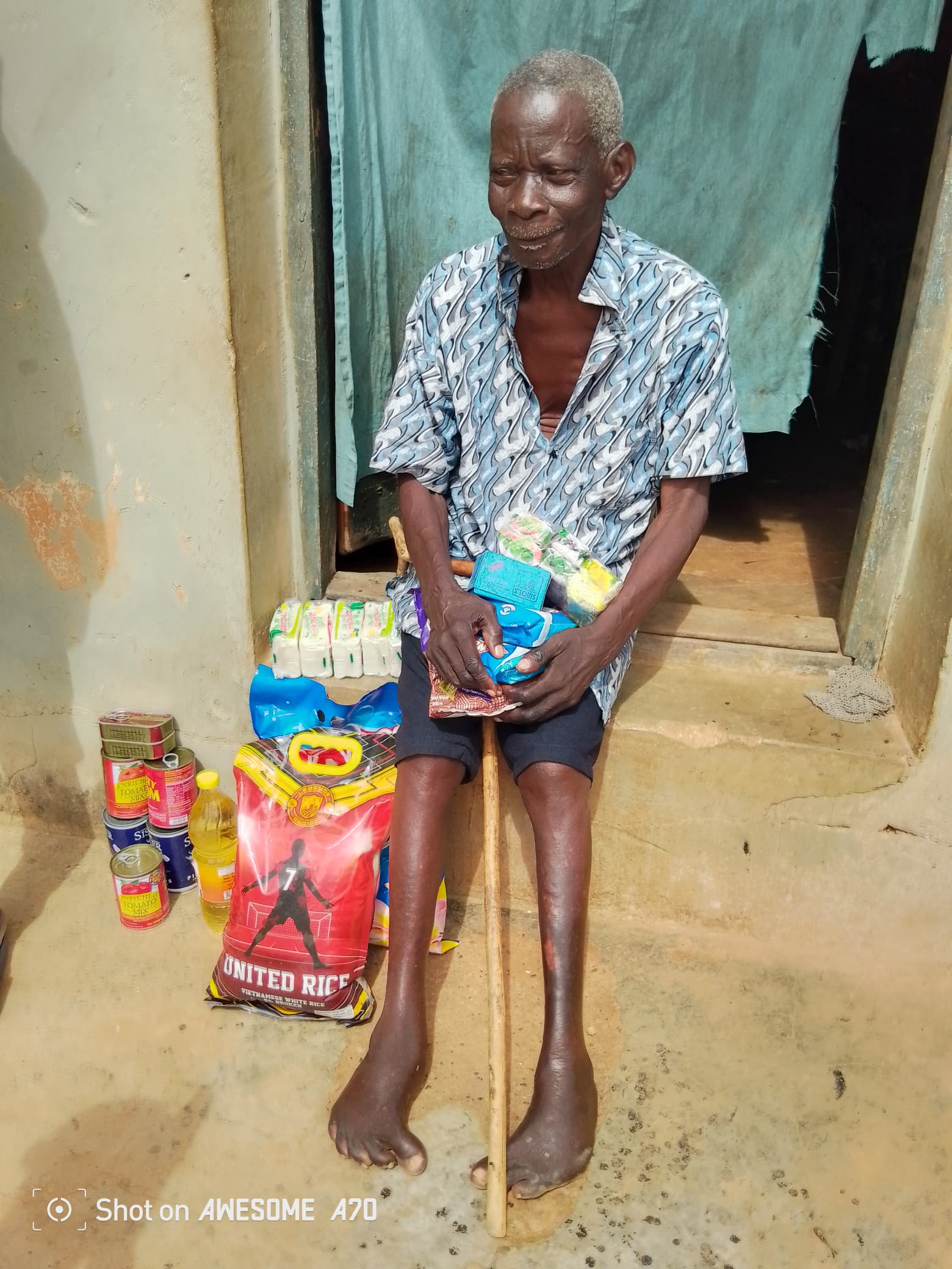 items donated to an old man