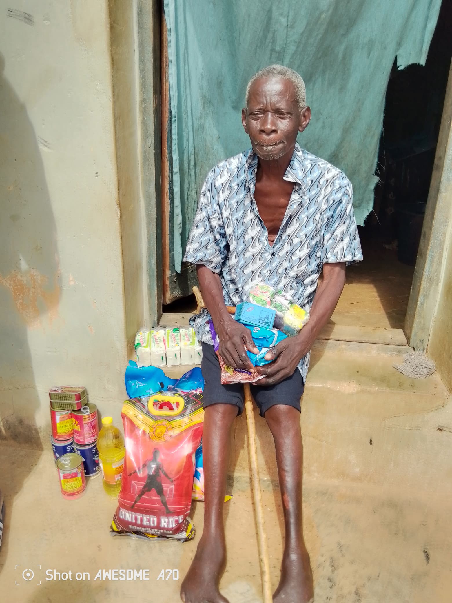 items donated to an old man